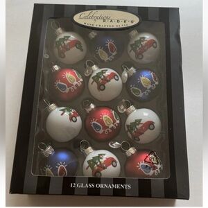 Celebrations By Radko Glass Ornaments Set of 12